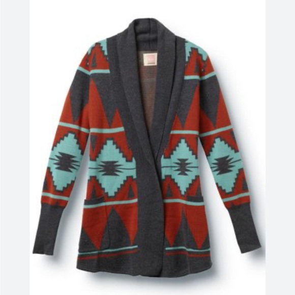 Quiksilver Sweaters - Quiksilver M/L Gray/Orange Southwest Cardigan